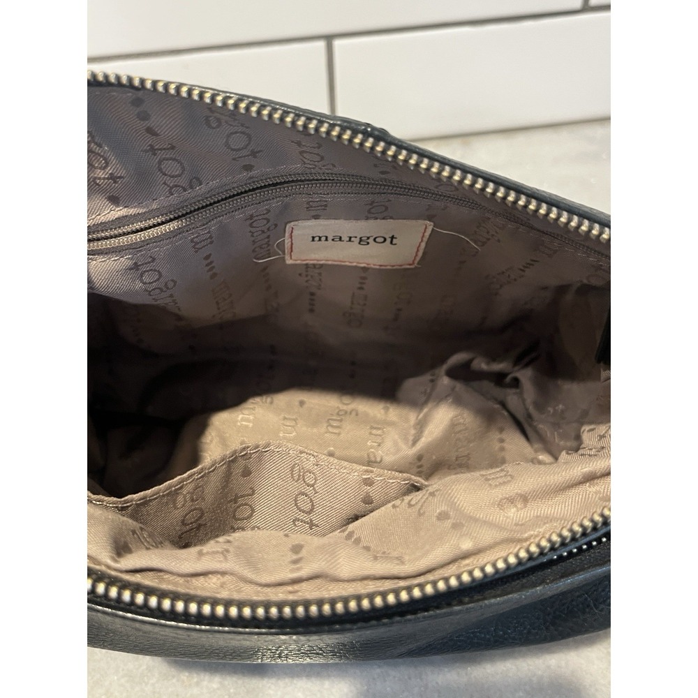 Margot New York Black Pebbled Leather Purse Y2K Crossbody Bag Classic - Picture 9 of 11